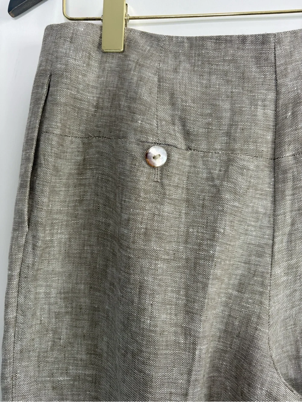 NWT ZARA 100% Linen Pleated Wide-leg Dress Pants Gray Minimalist